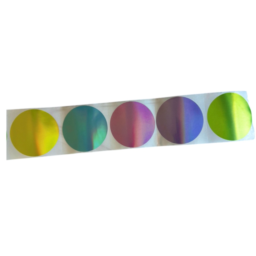 100 Custom 2” Closet QR Code Holographic Rainbow Circle Stickers Roll - Picture 2 of 4
